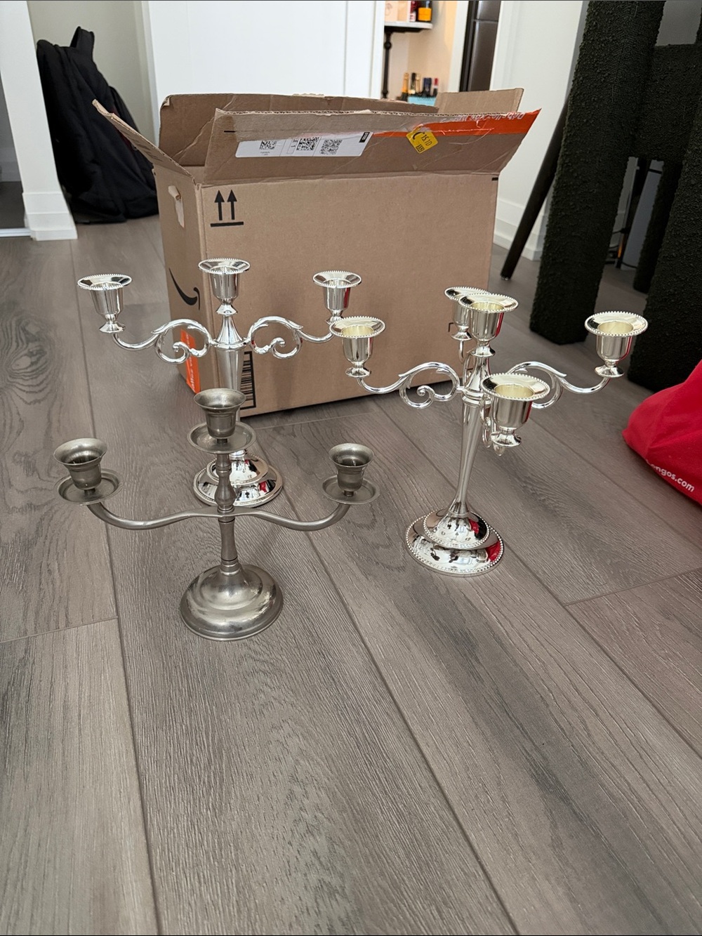 5-Arm and  3-Arm Candelabra Set - Elegant Home Accent